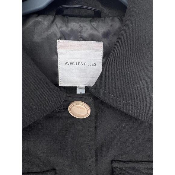 Avec Les Filles Black Blazer, Jacket, Knit Sleeves, Size XS Great Condition  - Picture 5 of 8